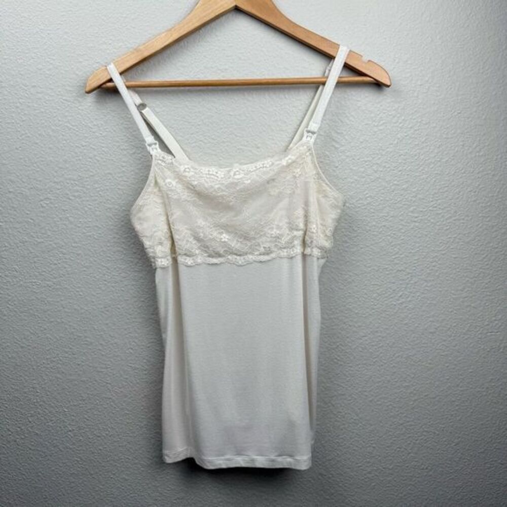 White Lace Nursing Tank S – Soft Adjustable‎ Cami by Rosie Pope